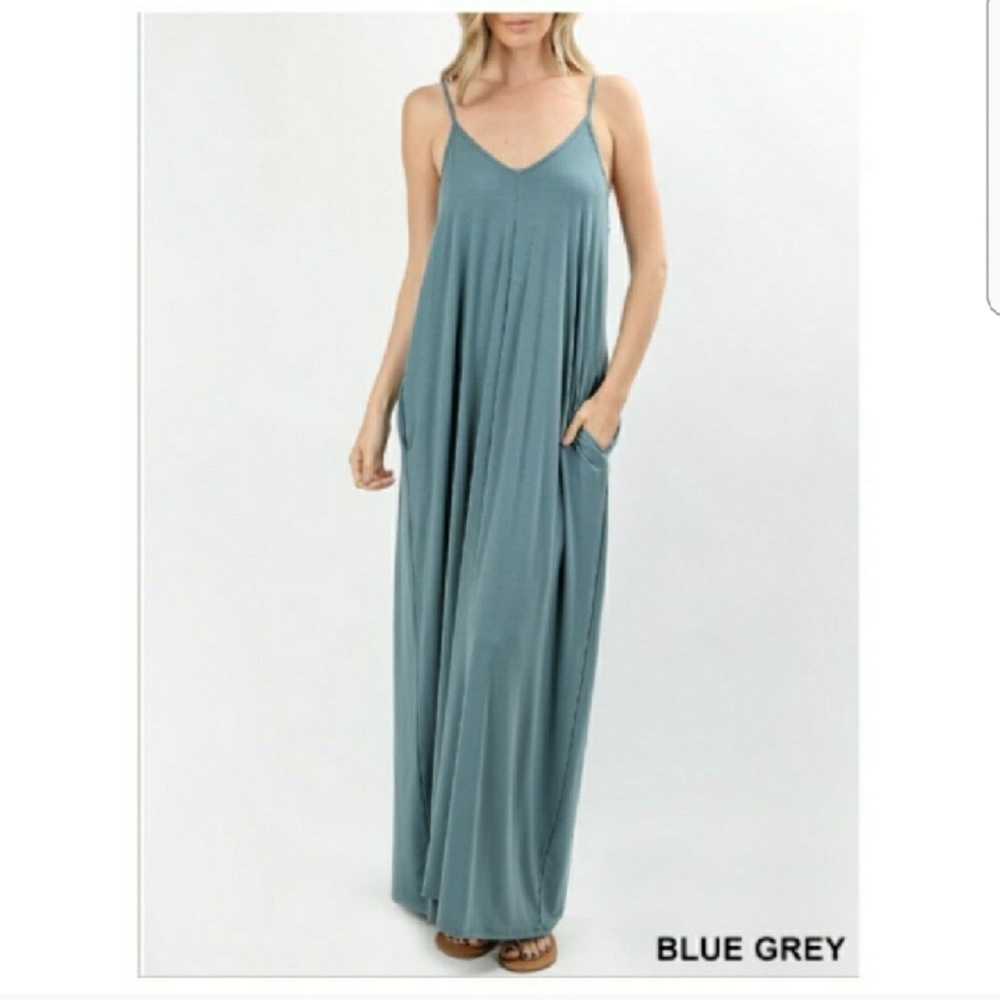 Blue Grey Maxi Dress